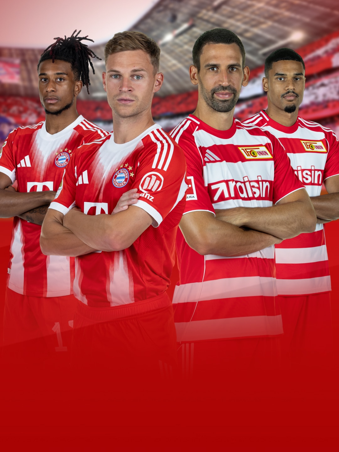 Jeweils zwei Spieler von Bayer Leverkusen vs. FC Bayern München